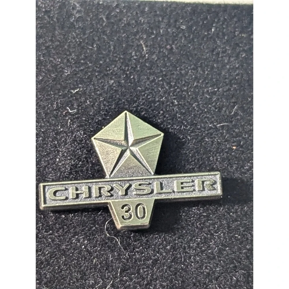 30 Year Chrysler Sterling Silver Tie Pin & 30 Year UAW Lapel Pin